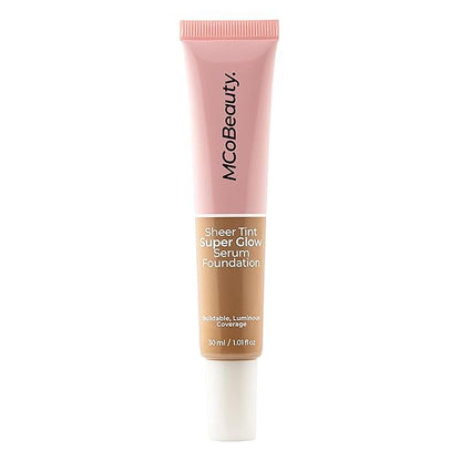 MCoBeauty Super Glow Sheer TINT Serum Foundation 7-8, Ultra-Invisible, Skin Perfecting, Lightweight, with Kiwi Fruit Extract and Shea Butter, Vegan, Cruelty Free Cosmetics