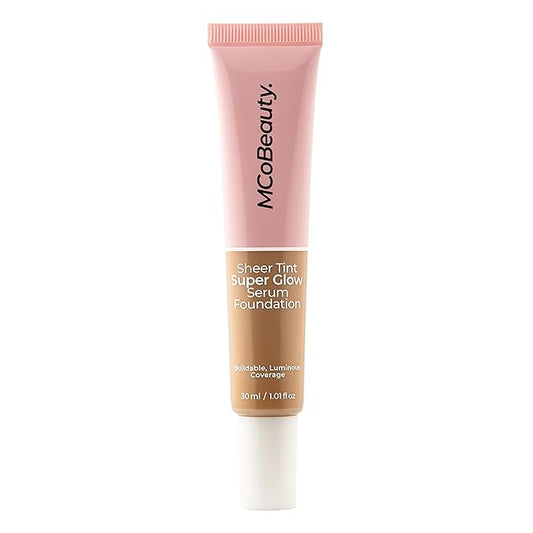 MCoBeauty Super Glow Sheer TINT Serum Foundation 7-8, Ultra-Invisible, Skin Perfecting, Lightweight, with Kiwi Fruit Extract and Shea Butter, Vegan, Cruelty Free Cosmetics