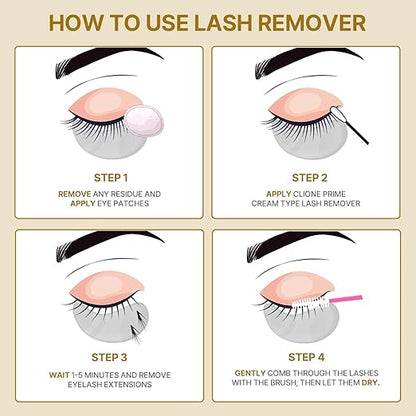 Eyelash Extension Remover Cream - 15gm, No Eyelids Burning/Irritation, Formaldehyde-Free, Unscented