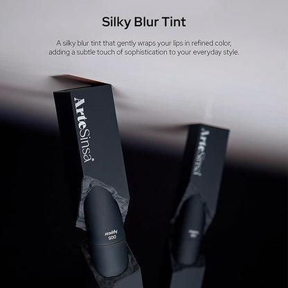 Silky Blur Tint 5 Colors | Soft Velvet Texture & Semi-Matte Finish | Long-Lasting & Close-adhering, Blurring effect, Subtle Shades | Korean Lip Stain (002 More Gentle, 0.1 Fl oz)