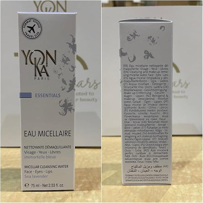 Yonka Cleansing Milk, Gentle Facial Cleanser & Makeup Remover with Eau Micellaire Micellar Water and Cleansing Makeup Remover, Luxury French Skincare, Paraben-Free