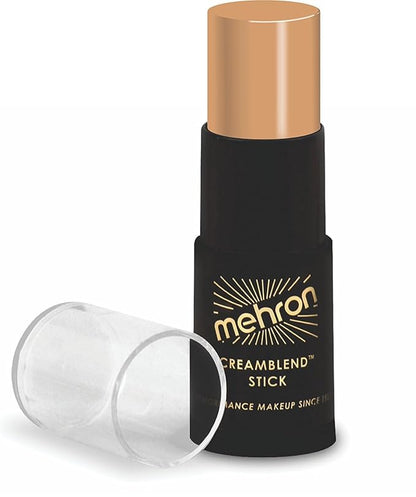 Mehron Makeup CreamBlend Stick | Face Paint, Body Paint, & Foundation Cream Makeup | Perfect for Halloween .75 oz (21 g) (Light Olive)