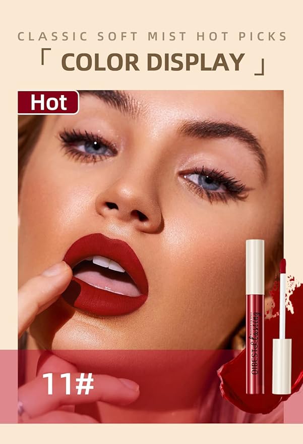 12Pcs Halloween Makeup Black Lipstick Lip Kit, Velvety Liquid Lipstick Waterproof Long Lasting Durable Nude Lip Gloss Beauty Dark Blue Black Purple Lip (Dramatic Lip Collection)