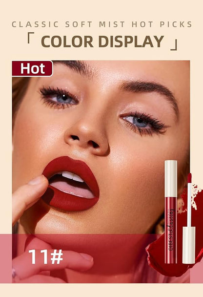 12Pcs Halloween Makeup Black Lipstick Lip Kit, Velvety Liquid Lipstick Waterproof Long Lasting Durable Nude Lip Gloss Beauty Dark Blue Black Purple Lip (Dramatic Lip Collection)