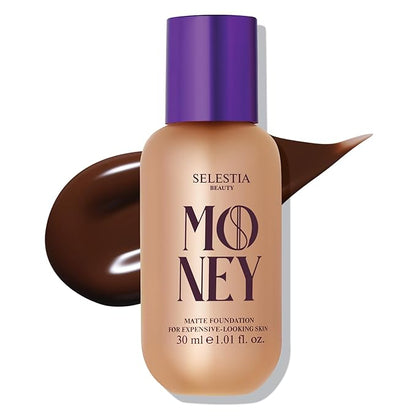 Money Liquid Matte Foundation – Long-Lasting, Natural Looking & Buildable Coverage – For Combination, Dry, Oily Skin – Lightweight & Moisturizing (Truffle)