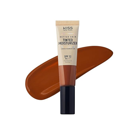 Tinted Moisturizer with SPF 32 PA+++ (Caramel), 12 Hour Hydrating Sunscreen for Face, No White Cast, Natural Radiant Finish, Medium Coverage, With Hyaluronic Acid, Vitamin E, Peptide