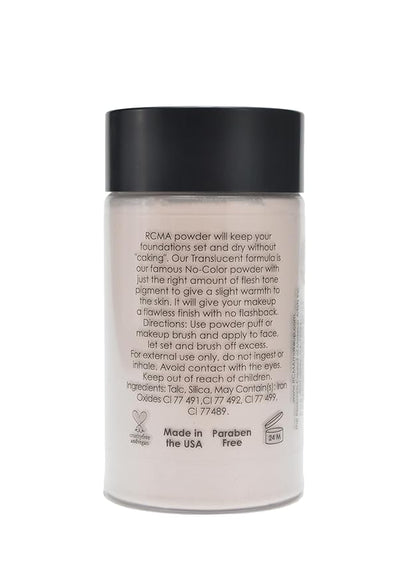 RCMA Makeup Translucent Loose Powder – Lightweight Setting Powder for Flawless Finish, Shine Control, Natural Matte Look, No Flashback, Oil Control, No Caking or Creasing, Vegan and Cruelty-Free, 3oz