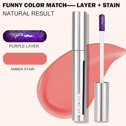 Peel Off Lip Stain - Long Lasting, Transfer Proof and Waterproof Tattoo Lip Tint, Matte Finish Lip Stain Peel Off, Infused with Vitamin E & Algin & Hydroxyacetophenone, #007 Amber