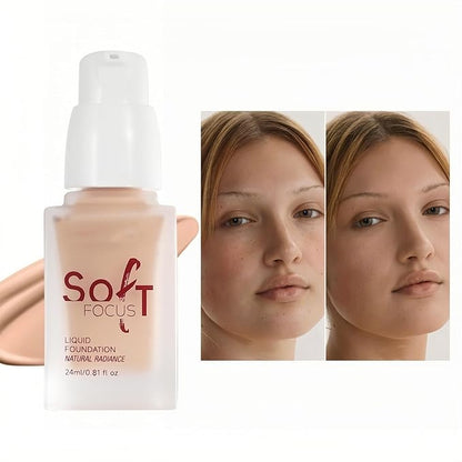 Full Coverage Foundation 10 Colors Natural Lightweight Smooth Creamy Foundation Long-lasting Longwear Matte Oil-Control Foundation (Color 05)