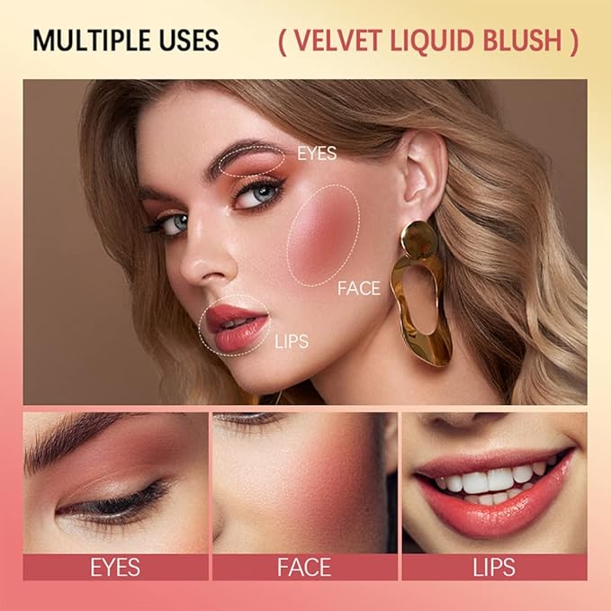 Mysense Silky Cream Blush Stick for Cheek Soft Pinch, Matte Blush Makeup Natural-Looking, Weightless, Long-Lasting - 02# Happy-Crushed Rose