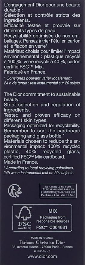 Dior Christian Forever Skin Glow 24h Wear Radiant Foundation 3W Warm/Glow SPF 20, 1.0 Ounce