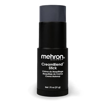 Mehron Makeup CreamBlend Stick | Face Paint, Body Paint, & Foundation Cream Makeup | Perfect for Halloween .75 oz (21 g) (Monster Grey)
