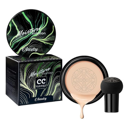 Mushroom Head Air Cushion CC Cream Foundation, Moisturizing Concealer BB Cream Nude Long Lasting Matte CC Cream Makeup Liquid Foundation (2-3 Natural)