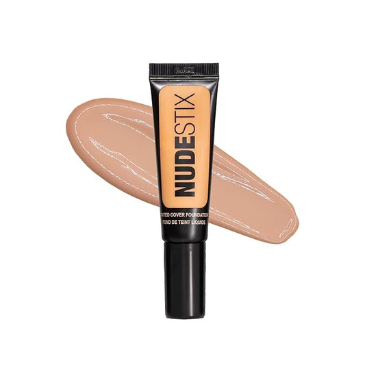 Nudestix Tinted Cover Liquid Foundation, Buildable Coverage for Even Skin Tone, Flawless Natural Lightweight Makeup Finish, 0.84 fl oz (25 ml) (Nude 4)