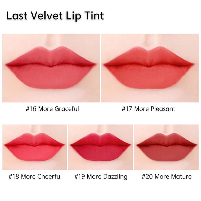 BBIA Last Velvet Lip Tint - Soft & Creamy Matte Finish Lip Stain, Blur Effect with Velvety Texture, Long-Lasting, High Pigment, Lightweight, Non-Drying, Korean Lip Makeup (19 MORE DAZZLING)