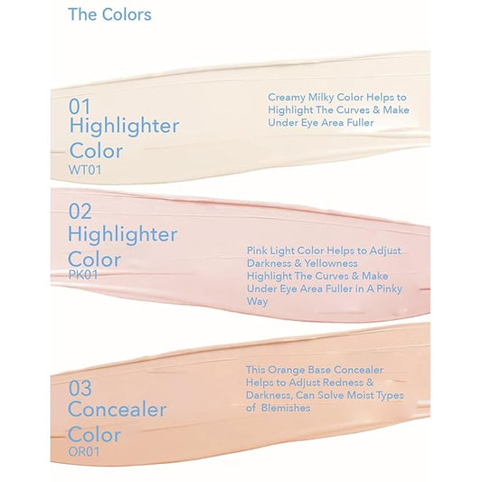 1PC AZTK Concealer Color Corretor Liquid Concealer With Sponge Head, Stay Long Lasting Moisturizing Liquid AZTK Makeup Facial Highlighter, Create Flawless Makeup (02#, 4.6g)