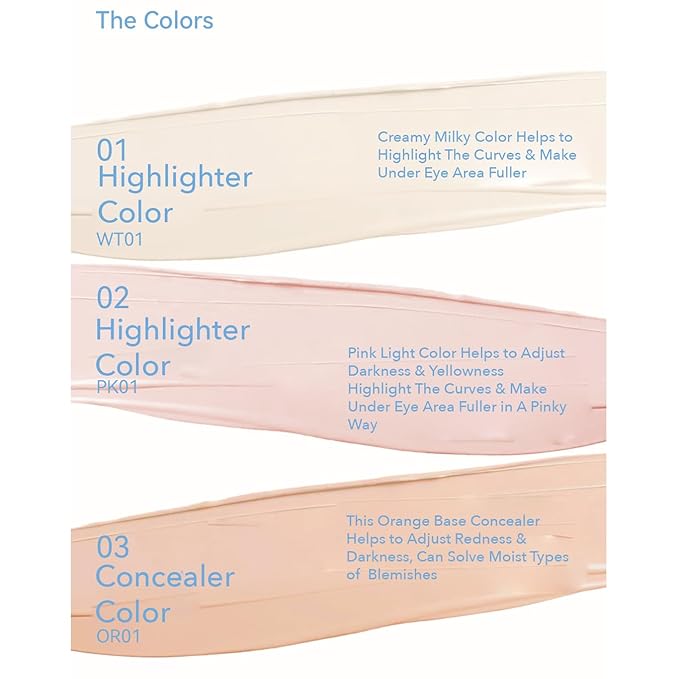 1PC AZTK Concealer Color Corretor Liquid Concealer With Sponge Head, Stay Long Lasting Moisturizing Liquid AZTK Makeup Facial Highlighter, Create Flawless Makeup (01#, 4.6g)