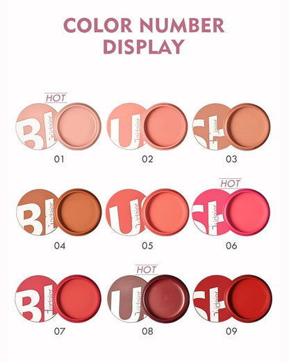 MAEPEOR Cream Blush 9 Color High-Pigmented Smooth Buildable Face Blush Long-Lasting Natural Look Blusher (Color 06)