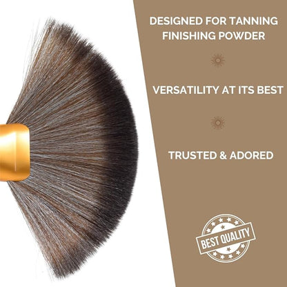 SunFX Post Spray Tanning Finishing Powder 1LB Cheeky Sunshine & Professional Salon Large Fan Brush Combo