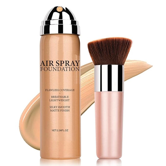 Magic Minerals Airbrush Foundation Makeup - Silky Lightweight Spray Foundation Makeup Air Brush Flawless Setting Spray for Mature Skin (04 Porcelain Color)