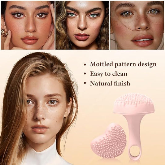 Silicone Freckle Stamp, Portable Fake Freckle Stamp, Faux Freckles Waterproof, Updated Freckles Applicator, Freckle Stamp for Natural Freckles Makeup Tool（Pink）
