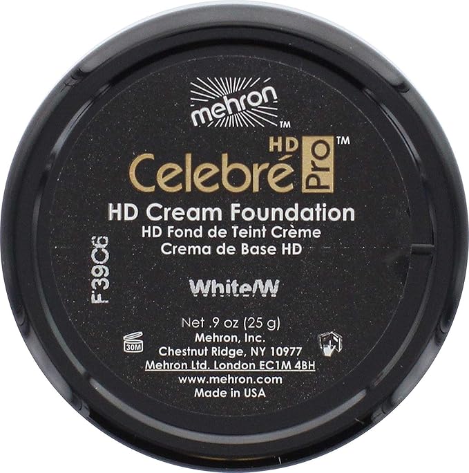 Mehron Makeup Celebre Pro-HD Cream Face & Body Makeup (.9 oz) (WHITE)