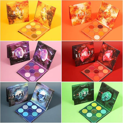 Docolor 16Pcs Colorful Eye Makeup Brushes Set + 54 Colors Gemstone Eeyshadow Palette Pigmented Matte Shimmer Metallic Blendable Soft Cream Powder Makeup Eye Shadow Palettes