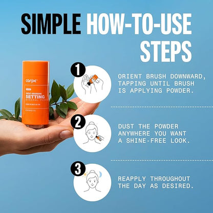 Carpe ~NEW~ Sweat Absorbing Translucent Mineral Powder - Mess-free Loose Powder Makeup That Controls Oil & Sweat Shine - Makeup Setting Powder For Oily Skin - Matte Finish Gentle on Skin