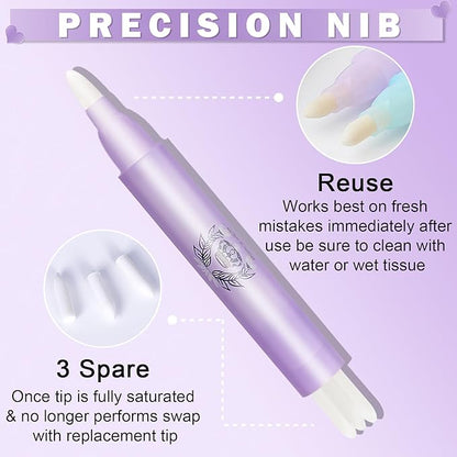 DAMUSI Makeup Remover Pen,2PCS Quick Fix Makeup Eraser Pen Correct Makeup Mistakes for Mascara Fixer Eyeliner Lipstick,Travel-friendly Make Up Removers Pen (Make-up Remover Not Included)