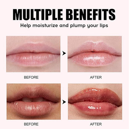4 Colors Fat Oil Lip Gloss, Lip Oil Lip Glaze Hydrating Lip Glow Oil Big Brush Head Moisturizing Lip Gloss, Shiny Transparent Tinted Plumping Lip Oil Long Lasting Nourishing Non-sticky (05#)