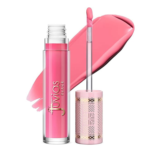 Juvia's Place Smoothie Lip Gloss Pink Drink - Hydrating Cream Lipgloss with Pink & Mauve Tones - Non Sticky Plumping Glosses - High Shine Lipgloss for Women - Lip Plumper with Cocoa Butter & Chia Oil
