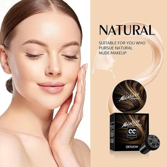 Mushroom Head Air Cushion CC Cream - New Upgraded BB Cream Face Makeup Foundation for Mature Skin Moisturizing Concealer Brighten Long-Lasting, Colored Packaging (Natural, 3.21 Ounce (Pack of 1))