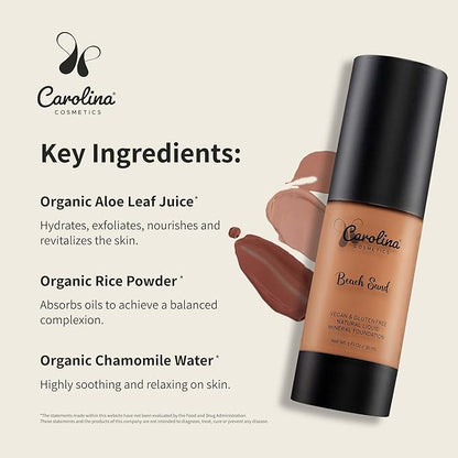 Foundation in Beach Sand Shade Plant-Based - Hydrating, Pore-Minimizing & Buildable Coverage - Vegan, Non-GMO, Paraben-Free - 1oz