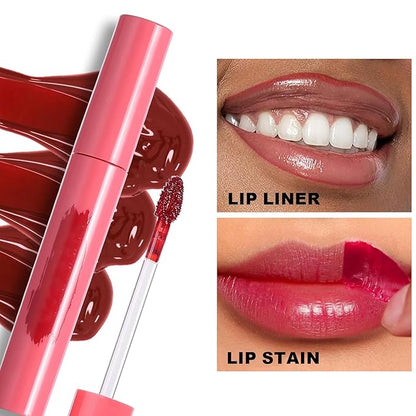 Peel Off Lip Tint, Wipe-On Colour Liquid Lipsticks, Tattoo Lip Glaze, Matte High Pigment Long Wear Waterproof Lip Contour Stain Non Smudge Transfer Proof Tear-off Lip Gross (#01, 0.12 floz)