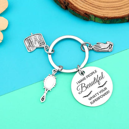 Makeup Artist Gifts for Women Men Estheticians Gift Keychain Makeup Lovers Gifts Lashes Girl Gift Eyelashes Artist Jewelry Cosmetology Gift Beautician Gift Lash Artist Graduation Gift Thank You Gifts