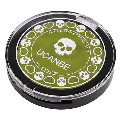 UCANBE Ogre Green Face Body Paint Makeup Foundation, Green Greasepaint for Christmas & St. Patrick's Day, Face Painting Kit for Halloween Monster Witch Goblin Shrek Hulk Gamora SFX Makeup & Costume