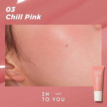 INTO YOU Cream Blush for Cheeks, Soft Powder Blush Matte and Natural Finish - Light and Comfortable - Chill Pink