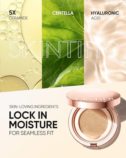 Cushion Foundation | Cover All Perfect Air Cushion | SPF 35 PA++++ | Oil-Control Waterproof Fondation Sweatproof Matte Finish Poreless Foundation Flawless BB Cream CC Makeup