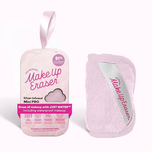 The Original MakeUp Eraser Mini PRO, Erase All Makeup With Just Water, Including Waterproof Mascara, Eyeliner, Foundation, Lipstick, Sunscreen and More! Silver Infused, 1ct.