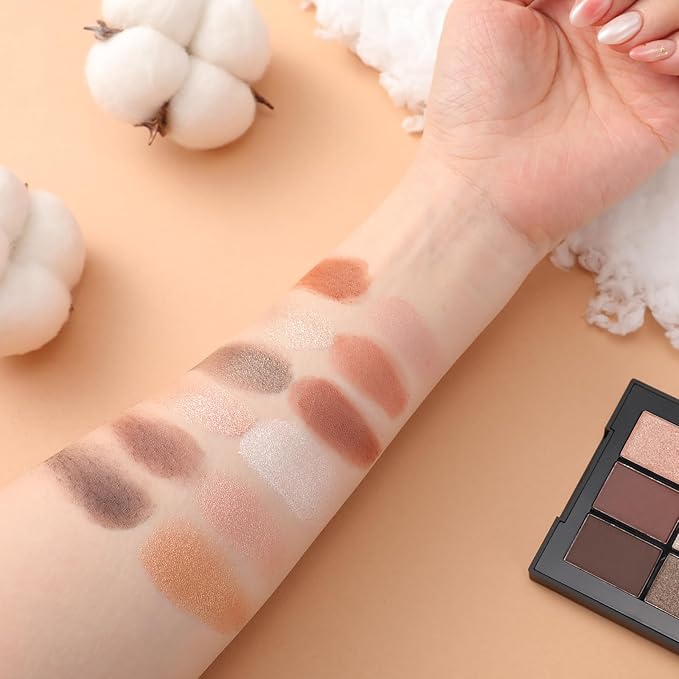 Eyeshadow Palette Makeup Kit, Highly Pigmented Waterproof Matte Shimmer with Long-Lasting Eye shadow, 12 Colors Natural Nude Makeup Palettes Travel Friendly Size