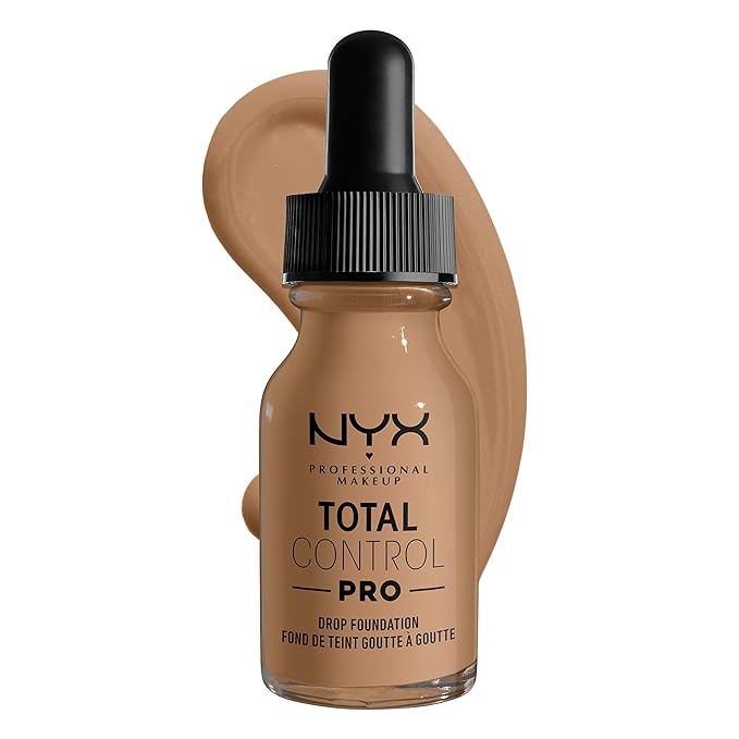NYX PROFESSIONAL MAKEUP Total Control Pro Drop Foundation, Skin-True Buildable Coverage - Caramel