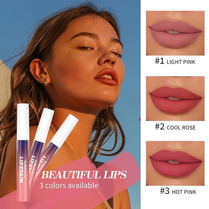 3Pcs Lip Stain Peel Off Masque Set,Matte Liquid Lipstick Nude Lip Gloss Waterproof Lip Stain Non-stick Cup Peel Off Lipstick Lip Makeup for Women