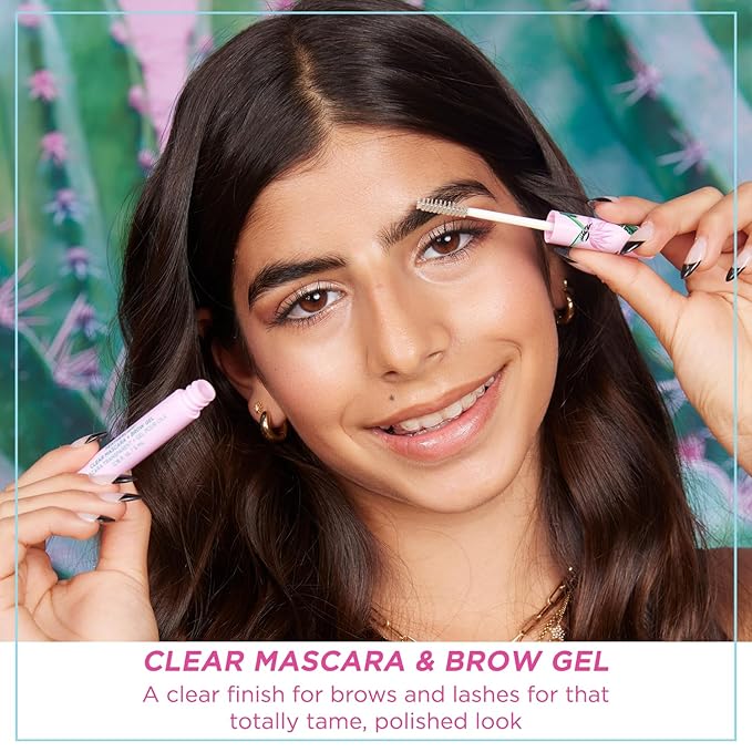 Petite 'n Pretty Everyday At First Glow Makeup & Featherlight Clear Mascara Set for Kids, Teens, & Tweens - Natural 3-in-1 Palette with Lip Gloss, Dual Purpose Brow & Lash Gel, Non-Toxic