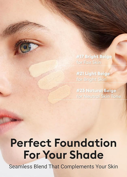 MISSHA Serum Cushion Glow Layering Fit Cushion Foundation No.17 Ivory Bright Beige for Fair Skin, Korean Foundation Makeup, Rich-Texture, Full-Coverage, 24-Hr Hydrating, Triple Glow System
