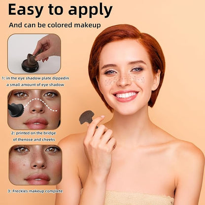 Silicone Freckle Stamp, Portable Waterproof Faux Freckles Applicator, Natural Freckles Makeup Tool for Women (Pink)