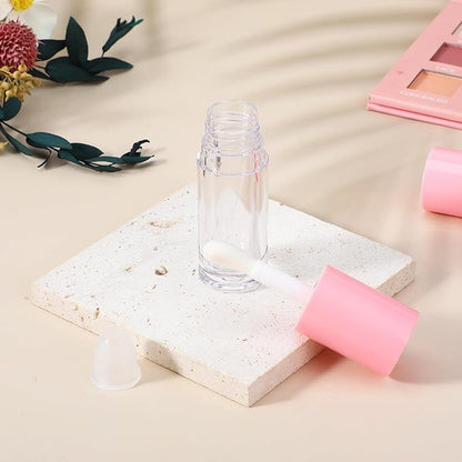 DIVINA VITAE 15Pcs Lip Gloss Tubes Empty Lipgloss Tubes with Chunky Wand, 6ML Refillable Lip Gloss Containers Bottles for DIY Lipgloss Makeup Cosmetic(Pink)