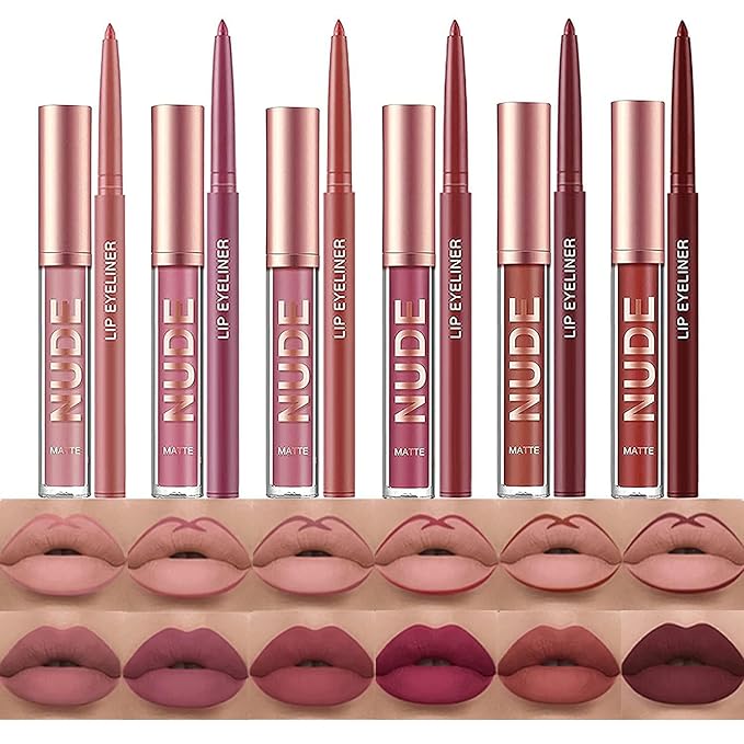 Liquid Lipstick, Lip Liner,Waterproof and Transfer Proof Pink Lip Tint, Matte Finish Lip Gloss,Non-stick Cup Liquid Lipstick Nude Lip Gloss for Women