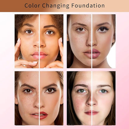 Color Changing Foundation for Color Correction, Even Skin Tone and Coverage of Imperfections for a Natural Facial Look, includes SPF15, Full Coverage Foundation 1.0floz