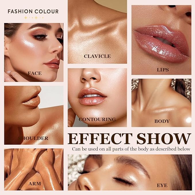 VIOLA HOUSE Highlighter Powder Stick, High Gloss Face Powder Stick,Shimmer Glitter Patting Powder for Festival Party Makeup Face, Hand, Body, Arms,Collarbones. 7g/0.25oz (Yellow)