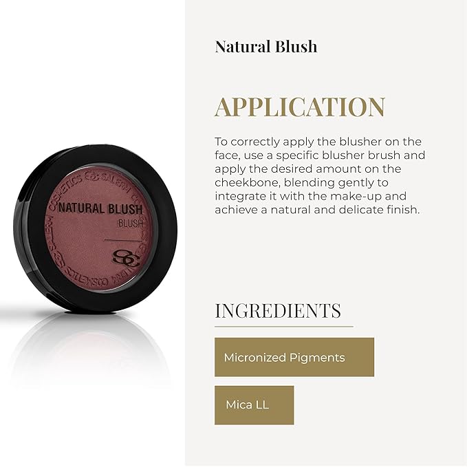SALERM - Compact Powder Blush - Natural Blush - 8 g - Tone Passion Rouge - Natural-Looking Blush - Long-Lasting - Soft and Lightweight Texture - Buildable Coverage